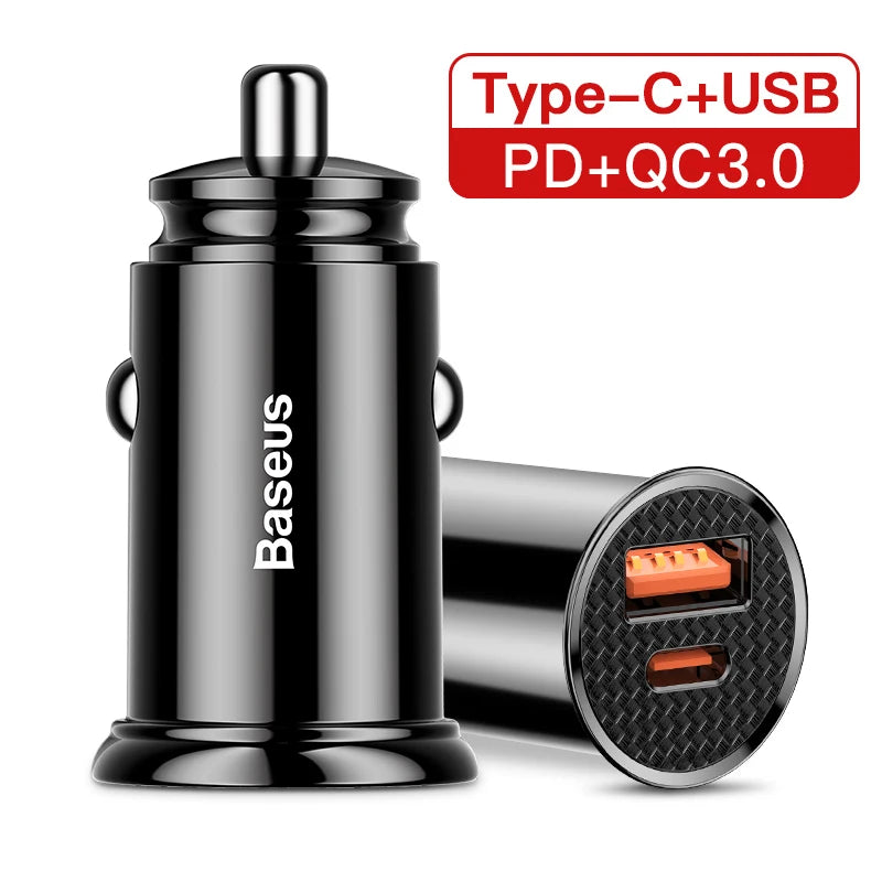 Carregador Veicular USB 30W - Carregamento Rápido Quick Charge
