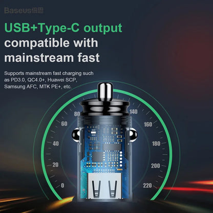 Carregador Veicular USB 30W - Carregamento Rápido Quick Charge
