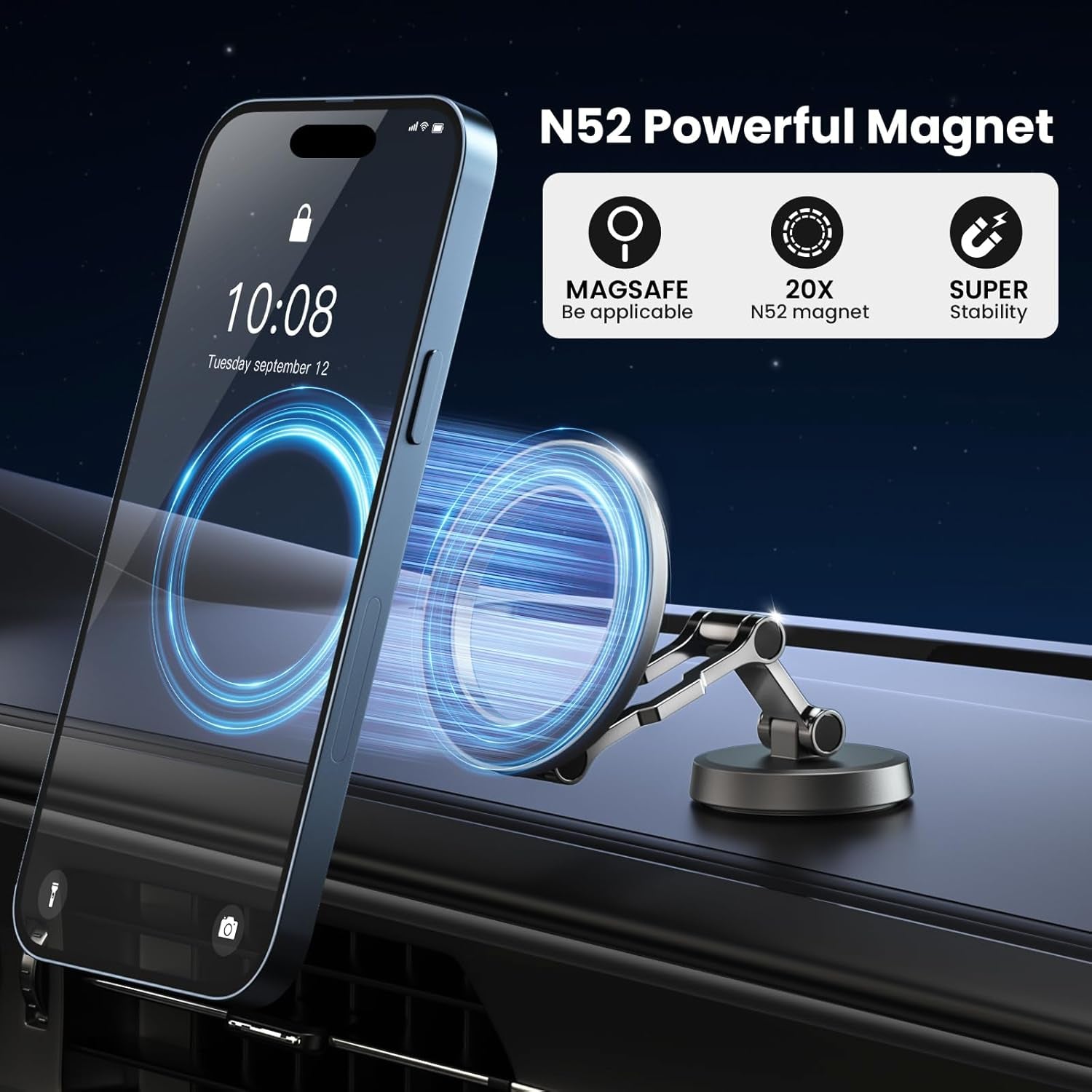 Suporte Magnético MagSafe para Carro - Rotação 360